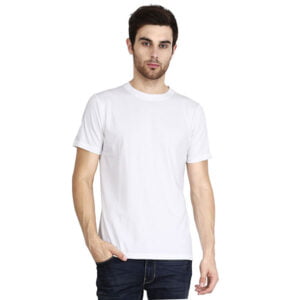 Men's Round Neck T-shirts White Colour