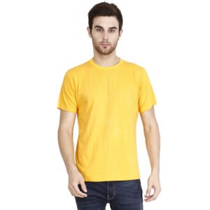 Men's Round Neck T-shirts Yellow Colour