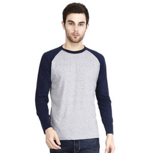 Men's Raglan Plain T-Shirt Navy Grey Color