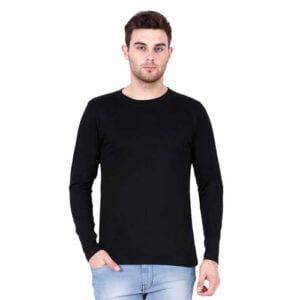 Men's Fullsleeve Plain T-Shirt Black Color