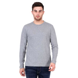 Men's Fullsleeve Plain T-Shirt Grey Color