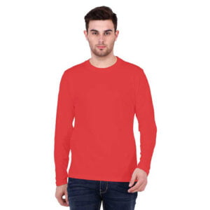 Men's Fullsleeve Plain T-Shirt Red Color