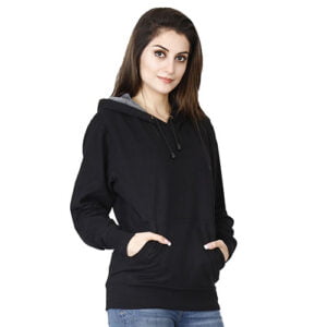 Women'S Hoodies And Sweatshirt Black Colour