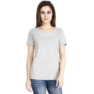 Women's Round Neck T-shirts Grey Colour