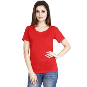 Women's Round Neck Red T-shirts  Colour