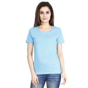 Women's Round Neck Turquoise T-shirts  Colour