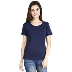 Women's Round Neck T-shirts Navyblue Colour